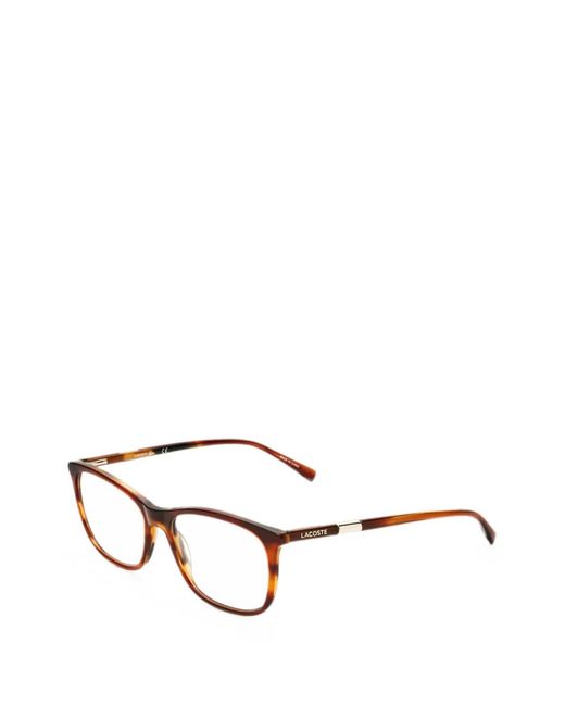 Lacoste White Tortoiseshell-Effect Rectangle-Frame Glasses