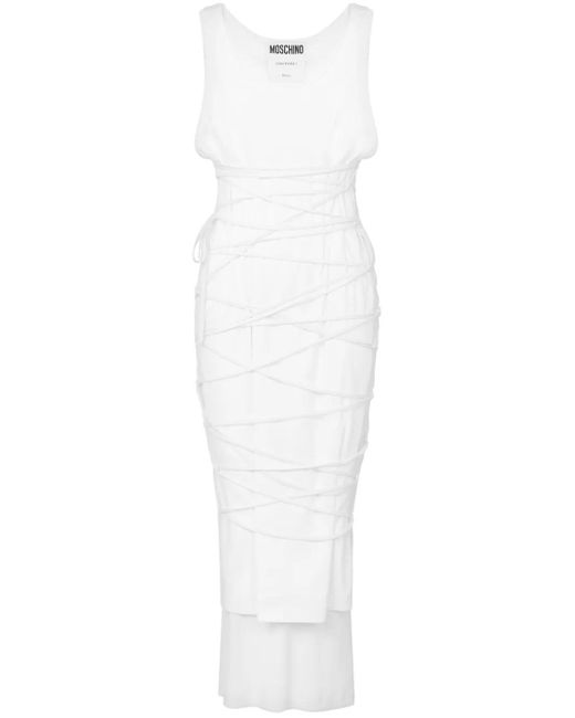 Moschino White Midi Kleid