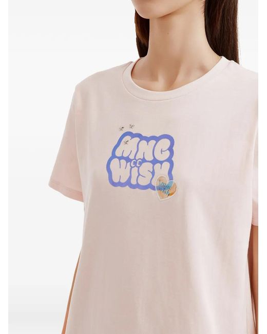 Mini Cream Pink Graphic-Print T-Shirt