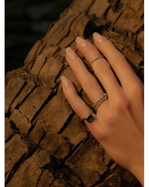 SOLO for Diamonds Brown Evergreen Emerald-Embellished Ring