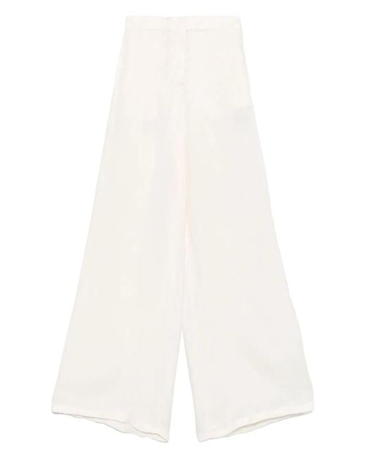 Blumarine White Gabardine Trousers