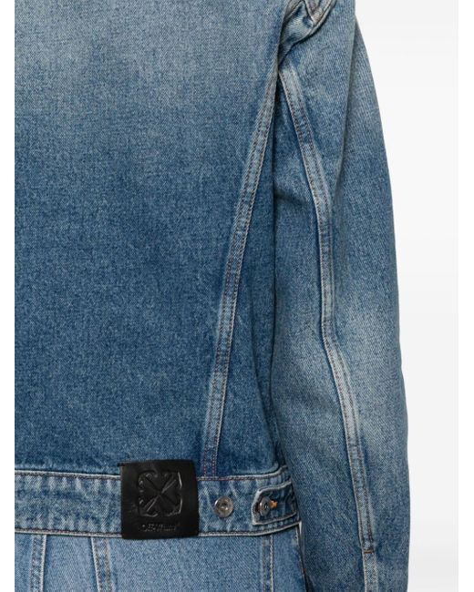 Veste en jean à effet usé Off-White c/o Virgil Abloh en coloris Blue