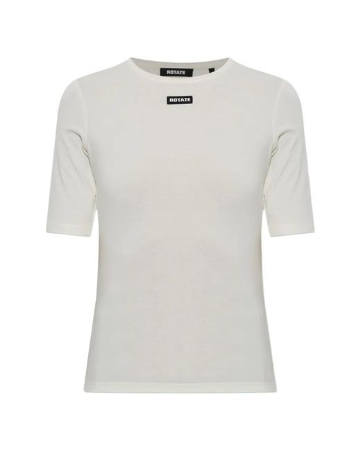 ROTATE BIRGER CHRISTENSEN White Short Sleeve T-Shirt Bright