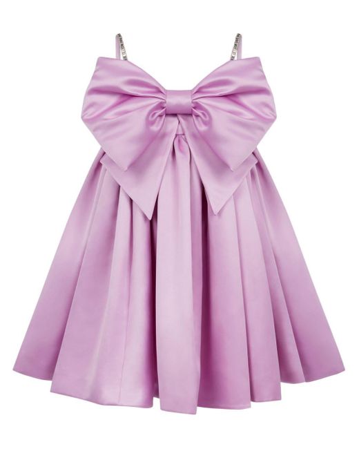 Nina Ricci Purple Ärmelloses Kleid mit Schleife