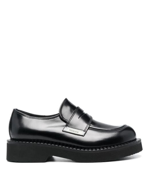 Premiata Black Chunky Leather Lug Loafers