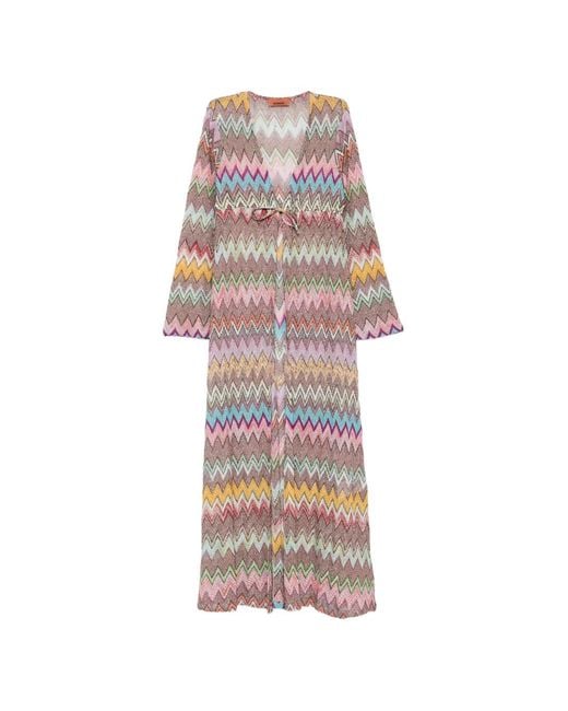 Missoni White Zigzag-Pattern V-Neck Cover-Up