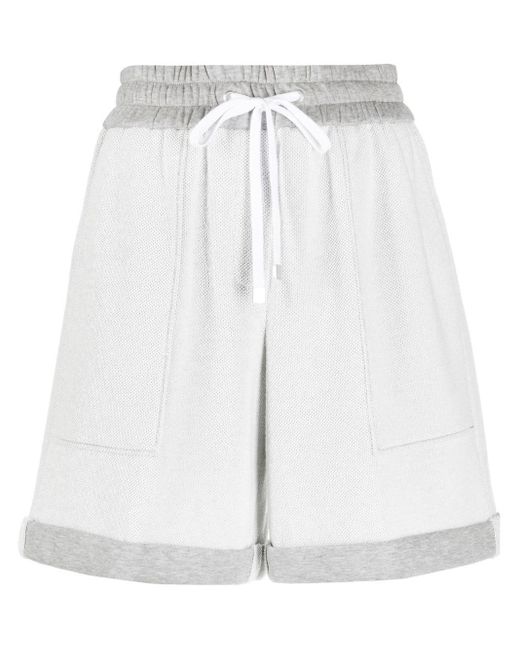 Peserico White Drawstring-waistband Shorts
