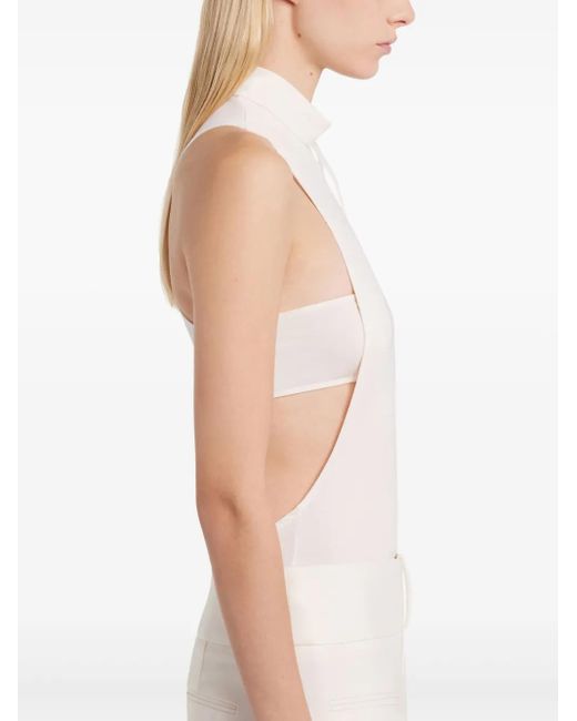 Courreges White Mock-Neck Top