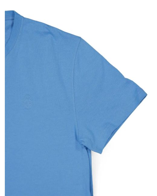 McQueen Blue Embossed Cotton T-Shirt for men