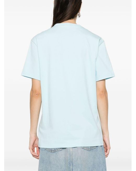 Versace Blue T-Shirt mit Logo-Stickerei