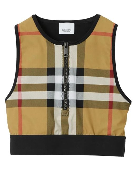 Top sin mangas exquisito para mujeres Burberry de color Black