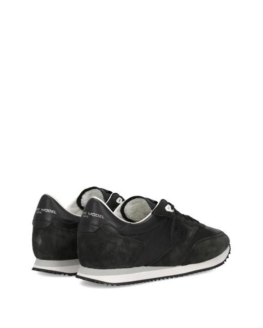 Philippe Model Black Low Leather Trainers for men