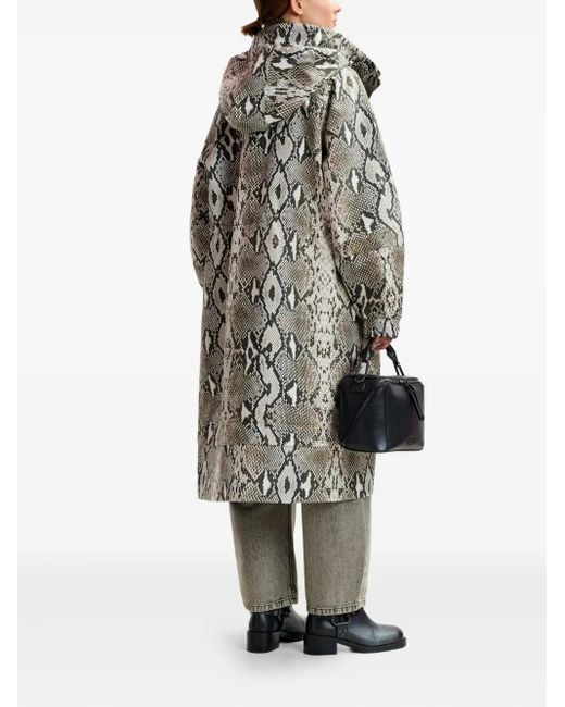Trench Con Effetto Pelle Di Serpente di Essentiel Antwerp in Gray