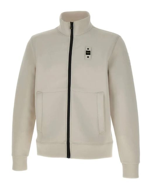 Blauer Halborn Sweater Met Ritssluiting in het Gray voor heren
