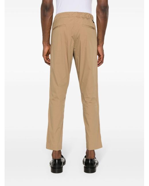 Low Brand Natural Poplin Pleated Tapered Trousers for men