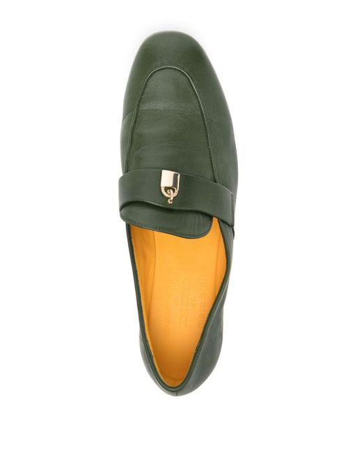 Madison Maison Green Lock Leather Loafers