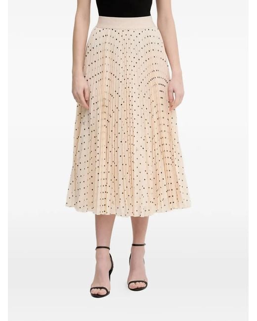 Joop! Natural Salma Polka-Dot Pleated Midi Skirt