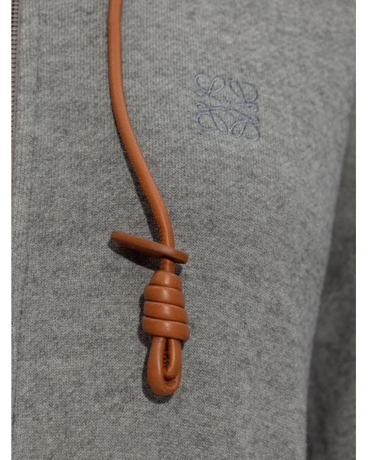 Sweat Zippé À Capuche Loewe en coloris Gray