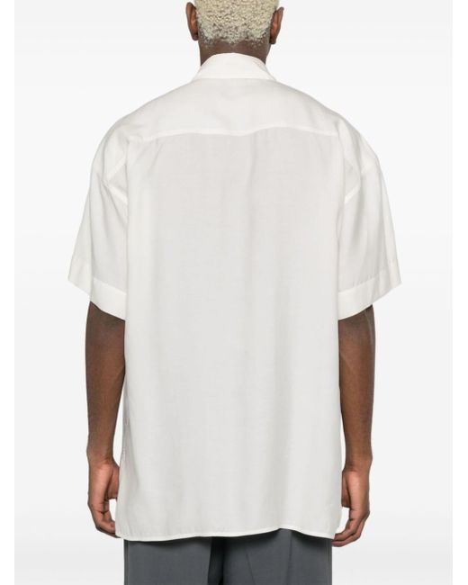 Giorgio Armani White Peak-lapels Short-sleeves Shirt for men