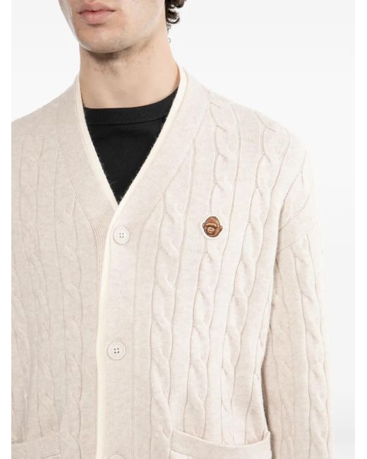 Aape By A Bathing Ape White Logo-Embroidered Cardigan for men