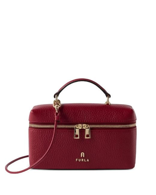 Furla Purple Camelia Grained-Leather Mini Bag