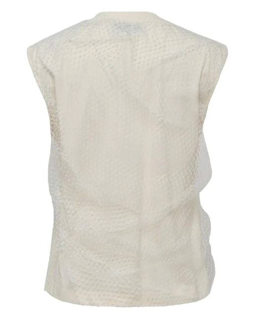 MSGM White Mesh Tank Top