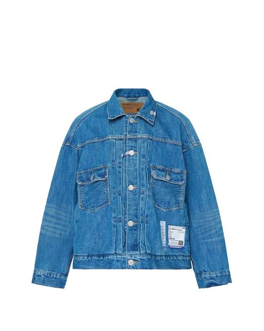 Maison Mihara Yasuhiro Blue Logo-Patch Denim Jacket for men