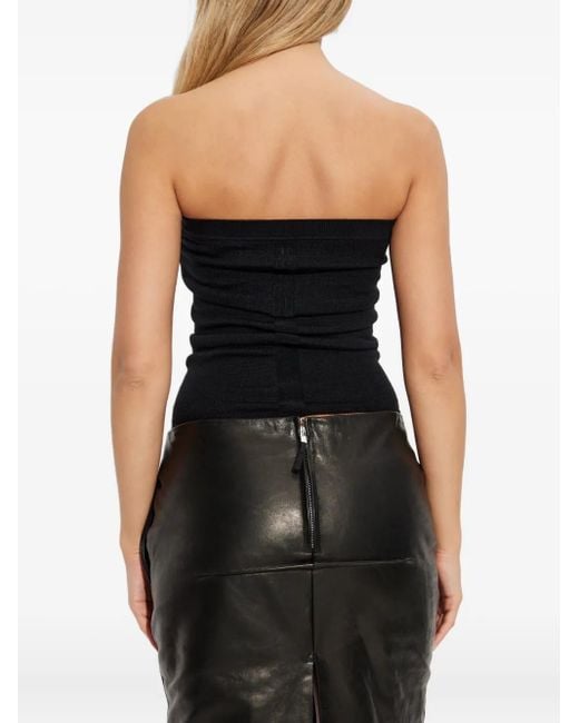 Rick Owens Geribbelde Top in het Black
