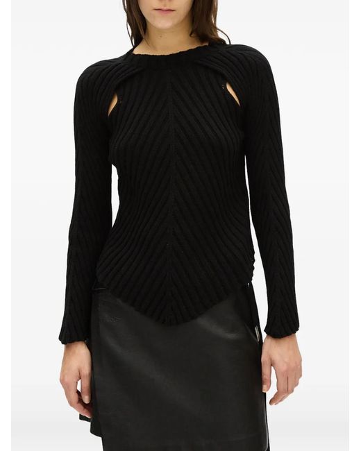 Ann Demeulemeester Black Cut-Out Sweater