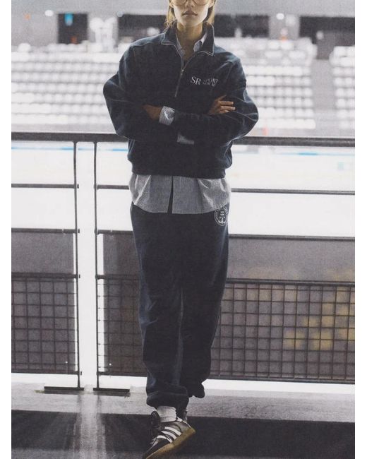Sporty & Rich Blue Central Park Cotton Track Pants