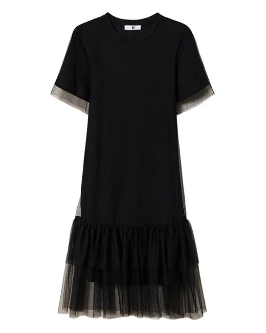 Abito Corto Con Ruches di Twinset in Black