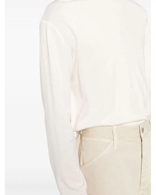 Jersey de mnaga larga con cuello alto Lemaire de hombre de color White