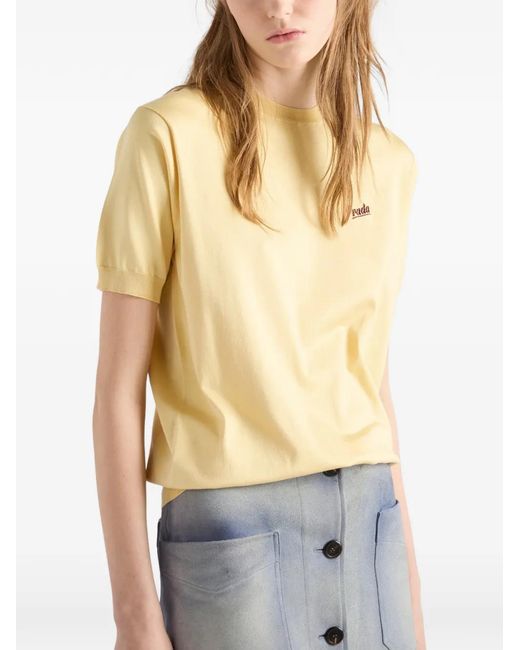 Prada White Silk Crew-Neck Sweater