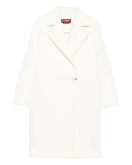 Max Mara White Double-Breasted Coat