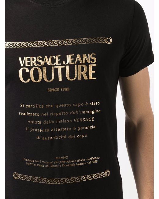 versace jeans black and gold t shirt