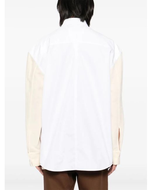Jil Sander White Velvet Patchwork Skirt for men