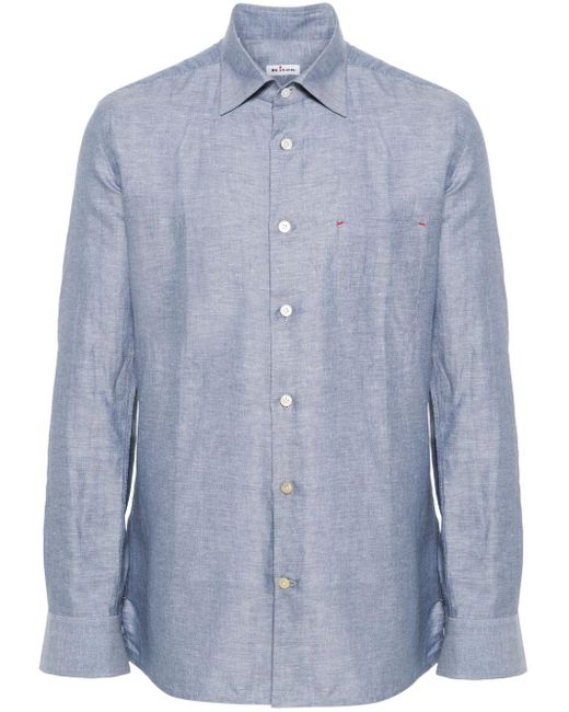 Kiton Blue Nerano Long-Sleeve Shirt for men