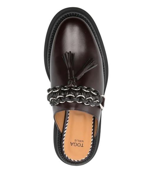 Toga Virilis Black Pulla Leather Mules for men