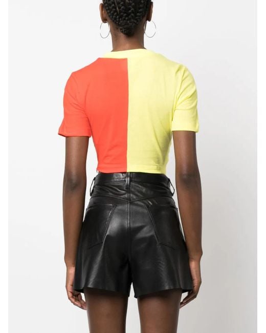 DSquared² Orange Logo-Print Crop Top