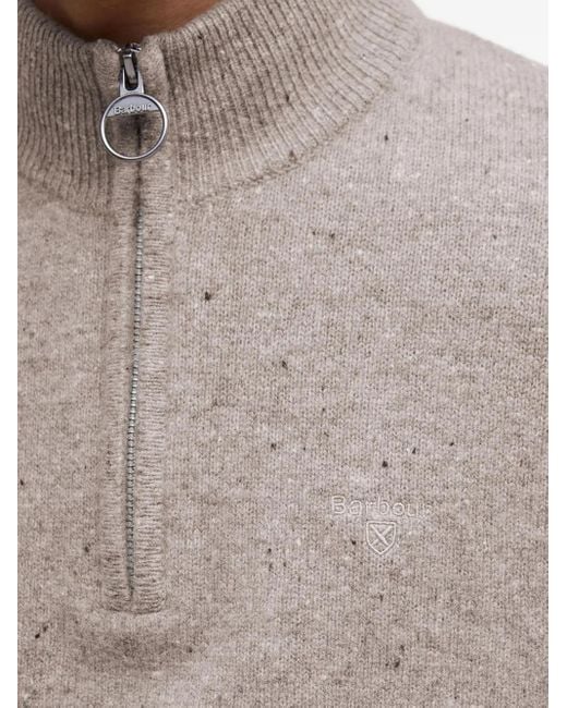 Pull Moucheté À Col Zippé Barbour pour homme en coloris Gray