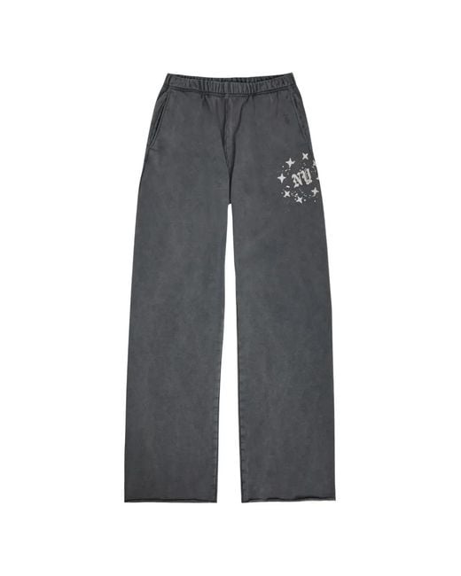 Duke & Dexter Gray Ny Paint-Splatter Print Cotton Sweatpants for men