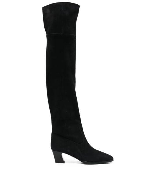 Aquazzura Black Nomad 50 Over-The-Knee Suede Boots