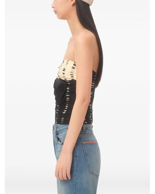 Valentino Garavani Black Plusdepois-Print Chiffon Top