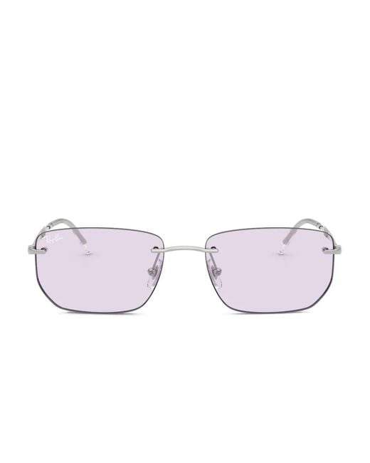 Ray-Ban Pink Rimless Rectangle Sunglasses