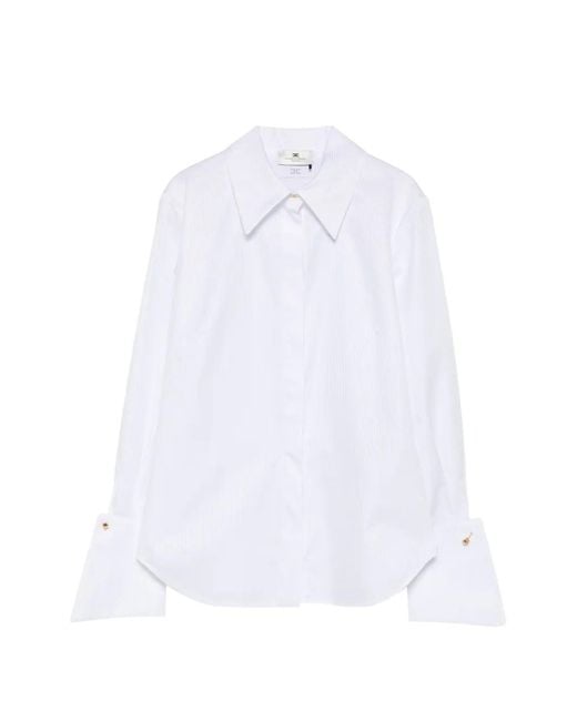 Elisabetta Franchi White Pinstripe Shirt