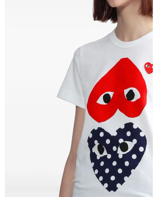 COMME DES GARÇONS PLAY Multicolor Logo-Print Cotton T-Shirt