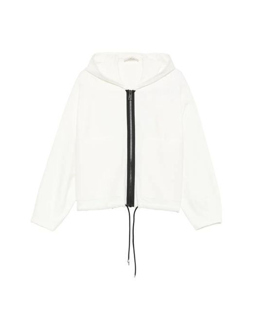Liviana Conti White Zip-Fastening Hoodie