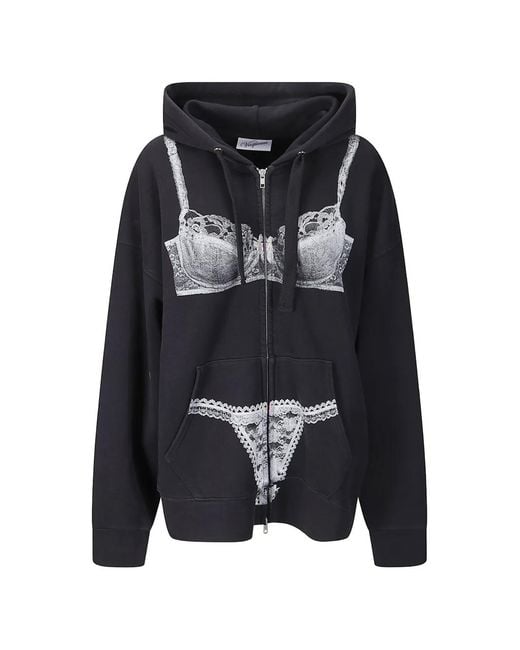VAQUERA Black Trompe L'Oeil Zip-Up Hoodie