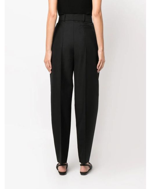 Tory Burch Black High-Waisted Tapered Trousers