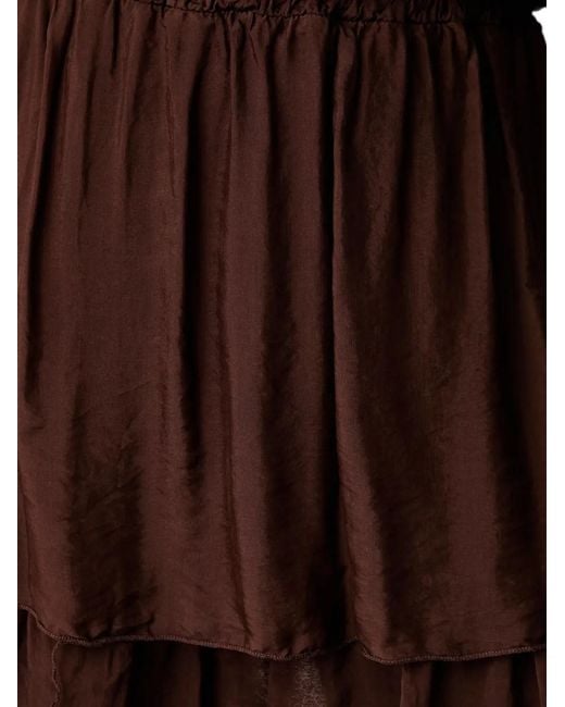 Haveone Black Tiered Ruffled Mini Skirt